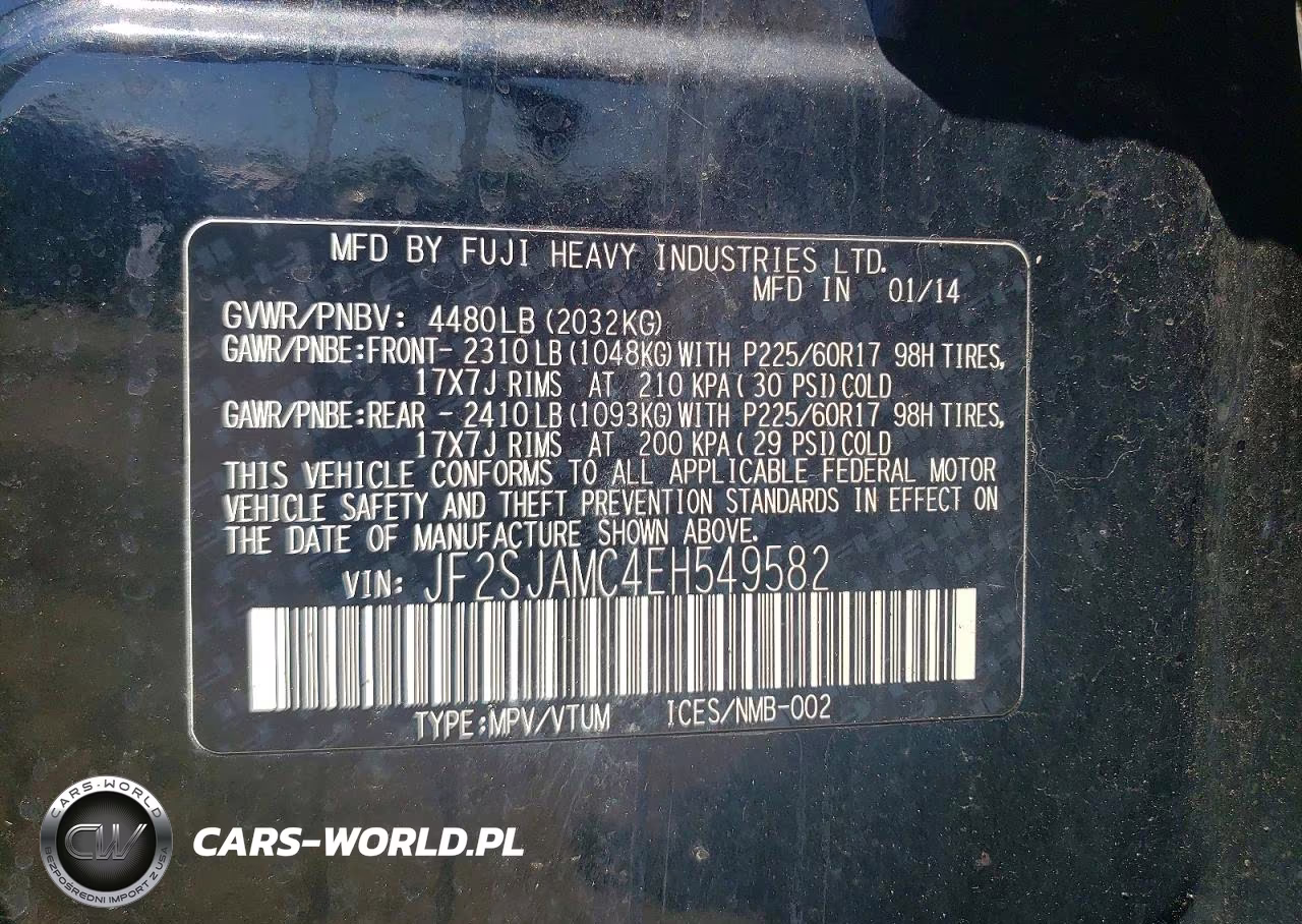 2014 Subaru Forester 2.5I Touring VIN:JF2SJAMC4EH549582 - 12