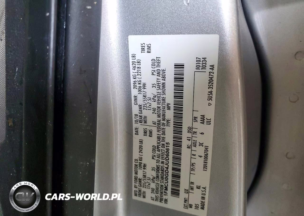 2018 Ford Escape Se VIN:1FMCU0GD4JUD60615 - 13
