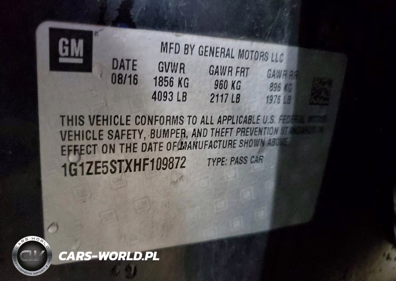 2017 Chevrolet Malibu Lt VIN:1G1ZE5STXHF109872 - 12