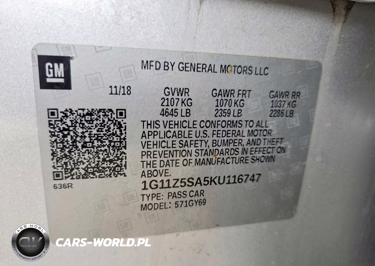 2019 Chevrolet Impala Lt VIN:1G11Z5SA5KU116747 - 12