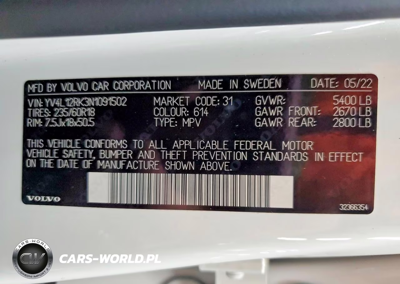 2022 Volvo Xc60 B5 Momentum VIN:YV4L12RK3N1091502 - 14