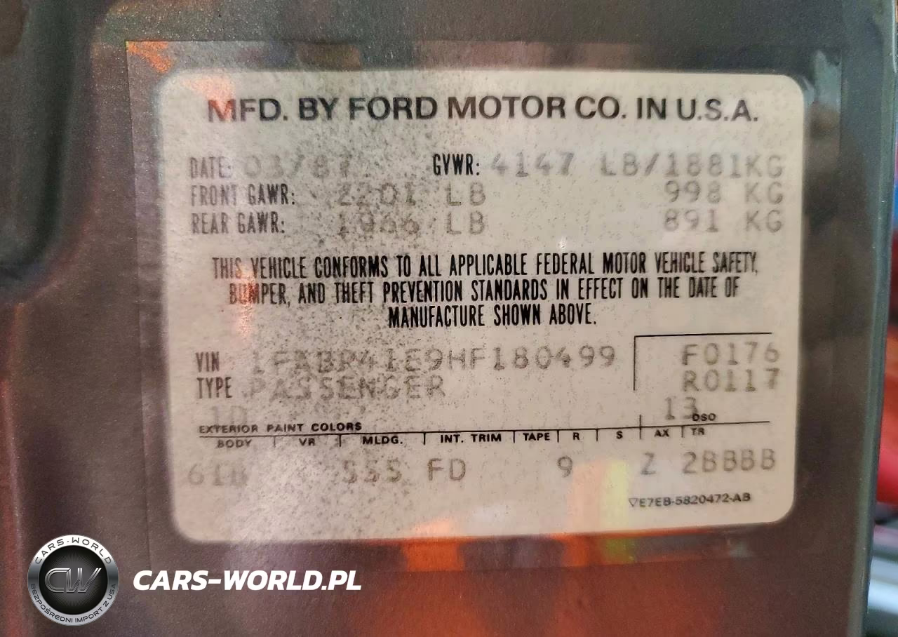 1987 Ford Mustang Lx VIN:1FABP41E9HF180499 - 12