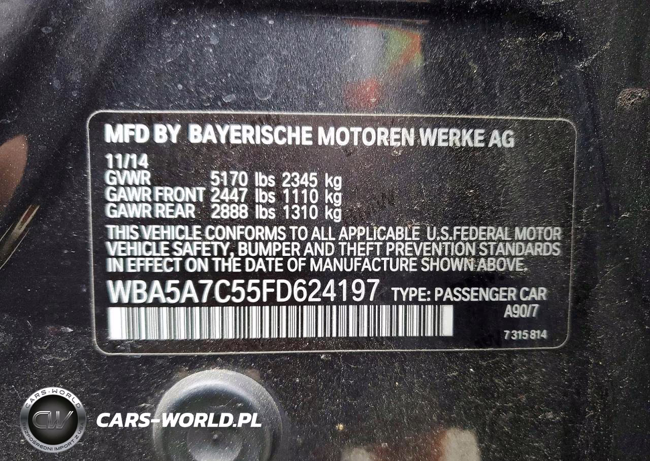 2015 BMW 528 Xi VIN:WBA5A7C55FD624197 - 12