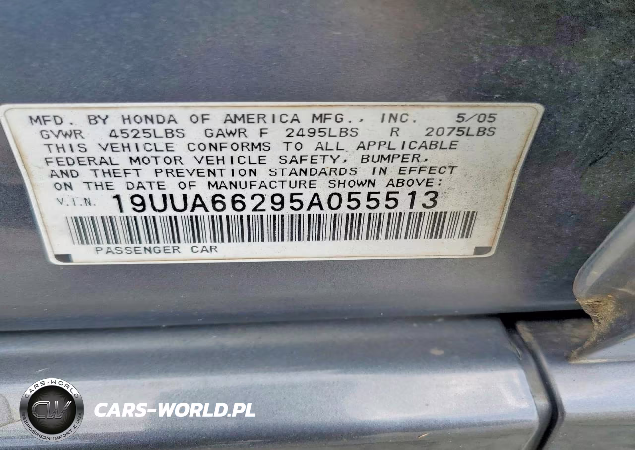 2005 Acura Tl VIN:19UUA66295A055513 - 12