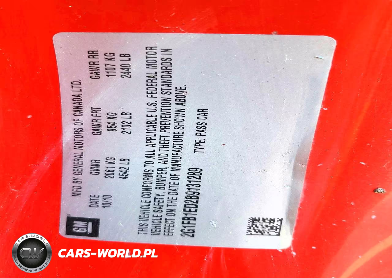 2011 Chevrolet Camaro Lt VIN:2G1FB1ED2B9131289 - 12