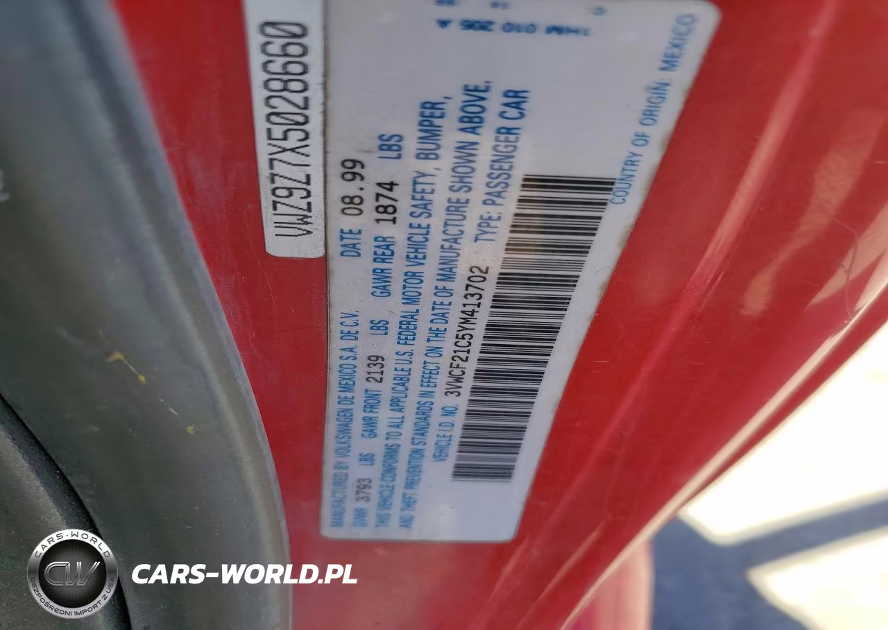 2000 Volkswagen New Beetle Gls Tdi VIN:3VWCF21C5YM413702 - 12