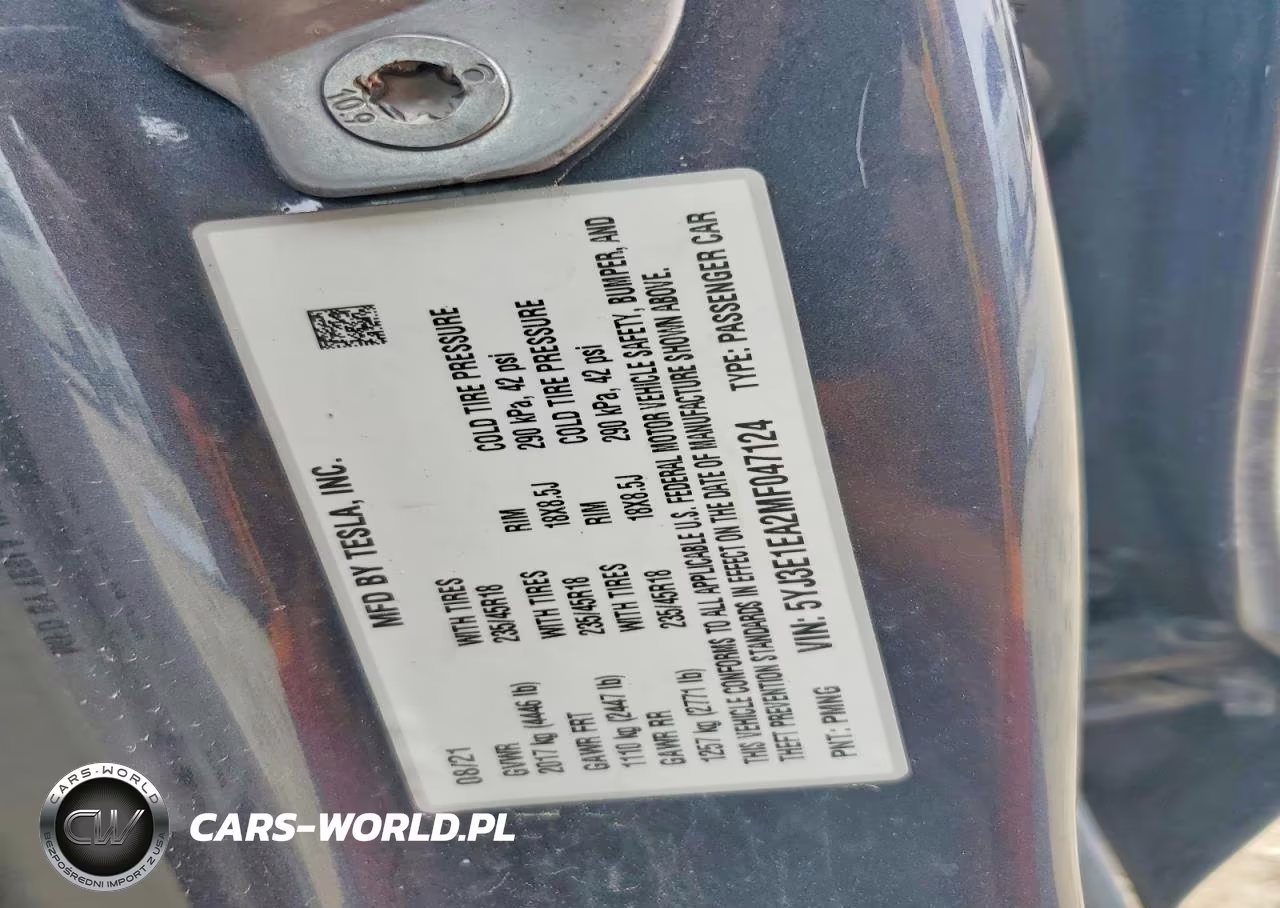 2021 Tesla Model 3 VIN:5YJ3E1EA2MF047124 - 12