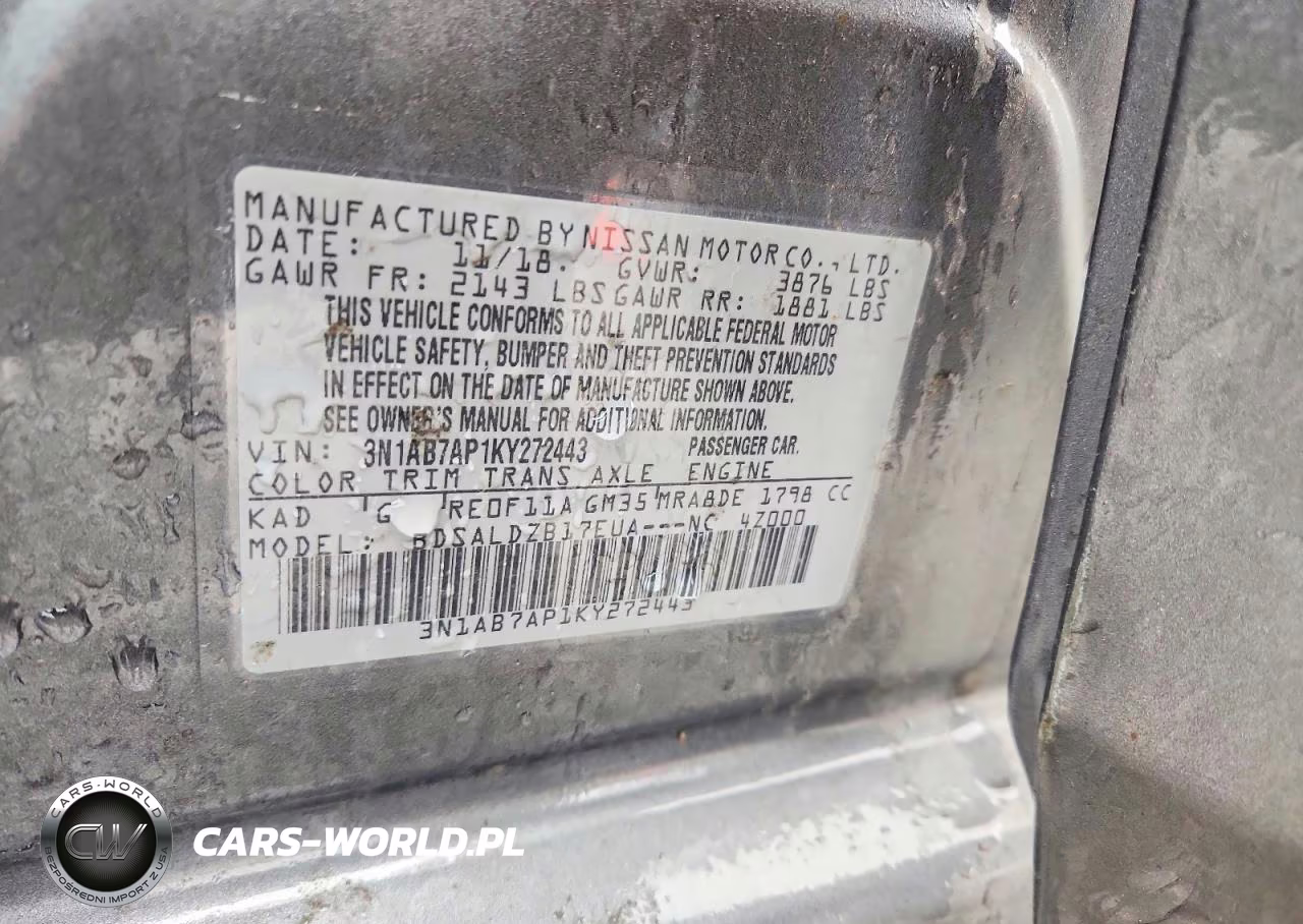 2019 Nissan Sentra Sv VIN:3N1AB7AP1KY272443 - 12
