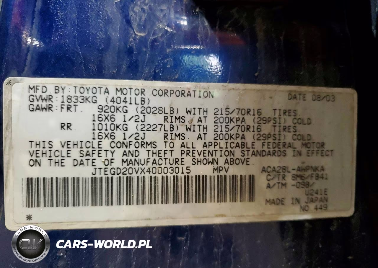 2004 Toyota Rav4 Base VIN:JTEGD20VX40003015 - 13
