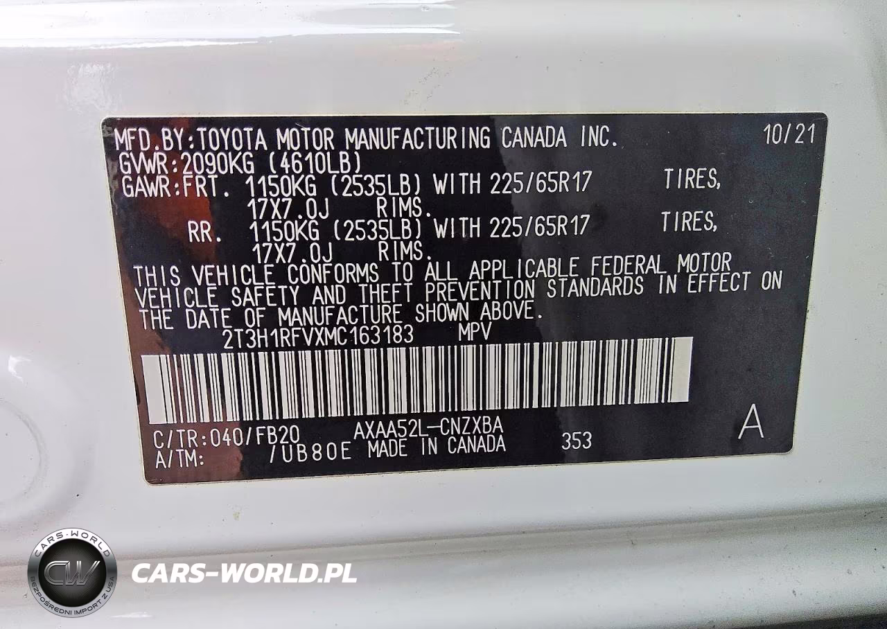 2021 Toyota Rav4 Le VIN:2T3H1RFVXMC163183 - 13