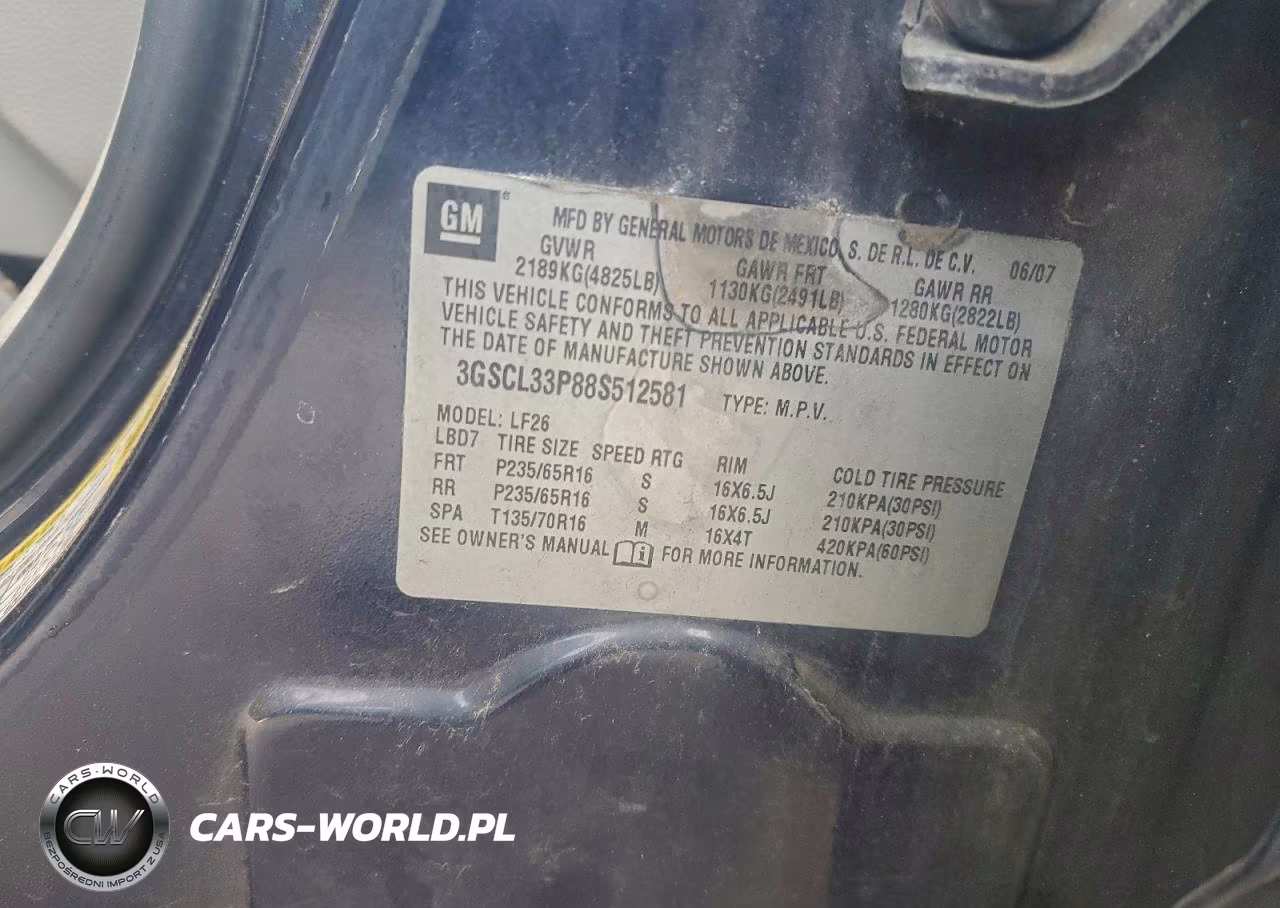 2008 Saturn Vue VIN:3GSCL33P88S512581 - 12