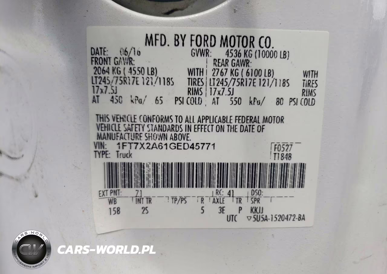2016 Ford F250 Super Duty VIN:1FT7X2A61GED45771 - 13