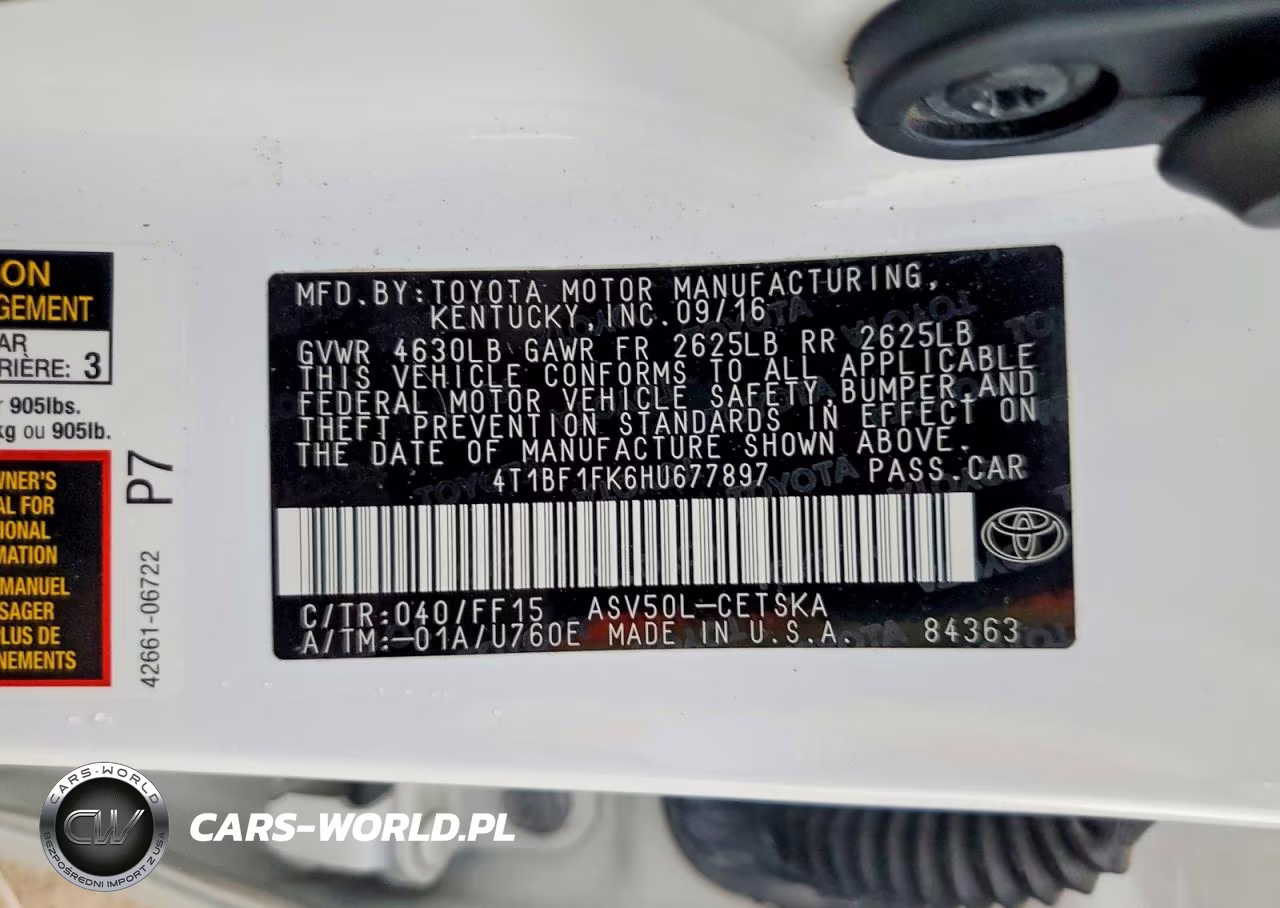 2017 Toyota Camry Se VIN:4T1BF1FK6HU677897 - 13