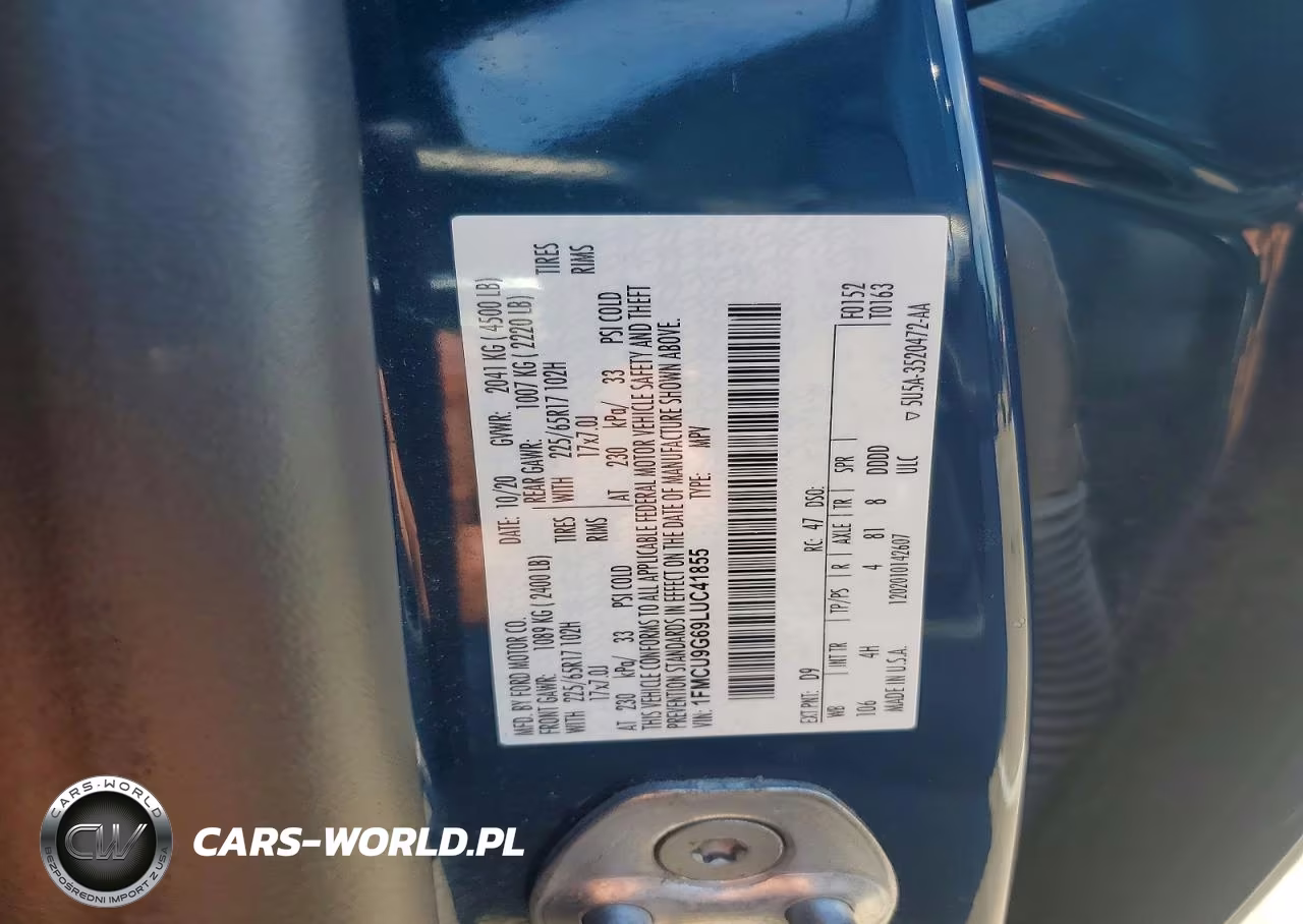 2020 Ford Escape Se VIN:1FMCU9G69LUC41855 - 13