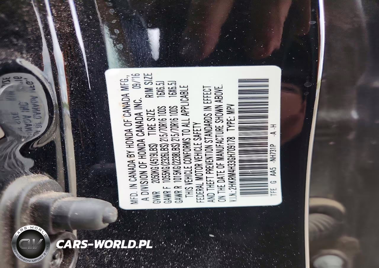 2016 Honda Cr-V Lx VIN:2HKRM4H33GH709178 - 13