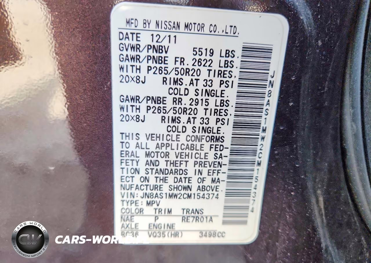 2012 Infiniti Fx35 Base VIN:JN8AS1MW2CM154374 - 13