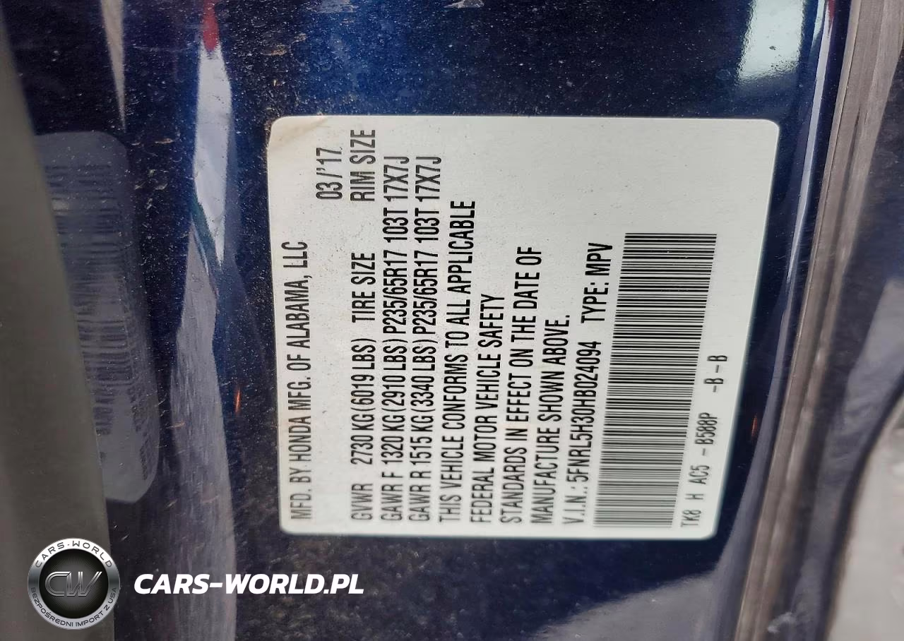 2017 Honda Odyssey Se VIN:5FNRL5H30HB024094 - 13