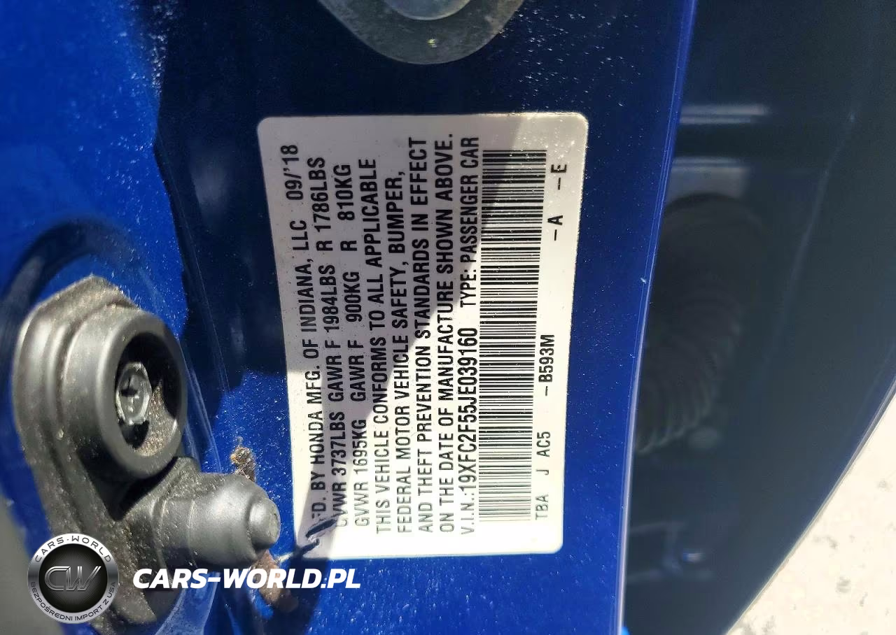 2018 Honda Civic Lx VIN:19XFC2F55JE039160 - 13