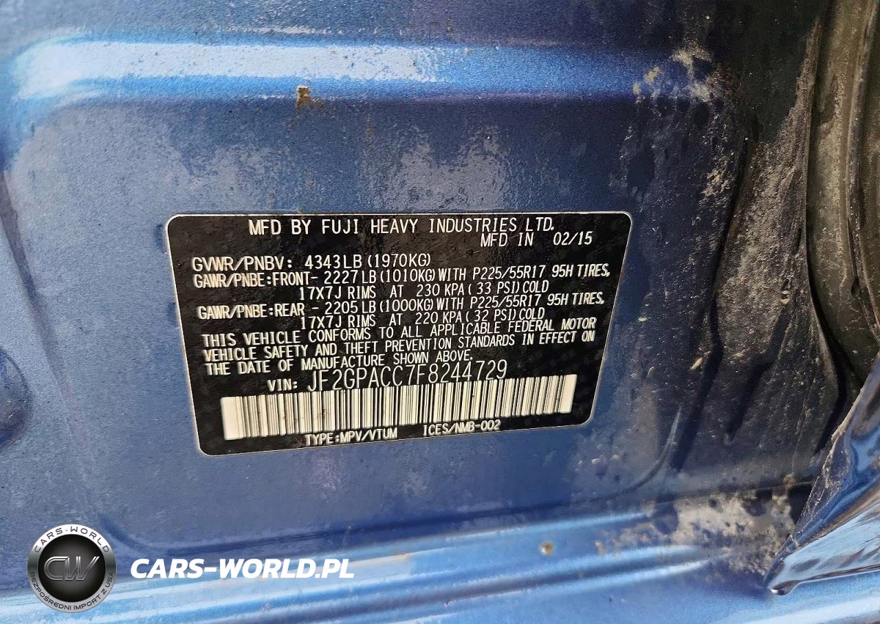 2015 Subaru Xv Crosstrek 2.0 Premium VIN:JF2GPACC7F8244729 - 12