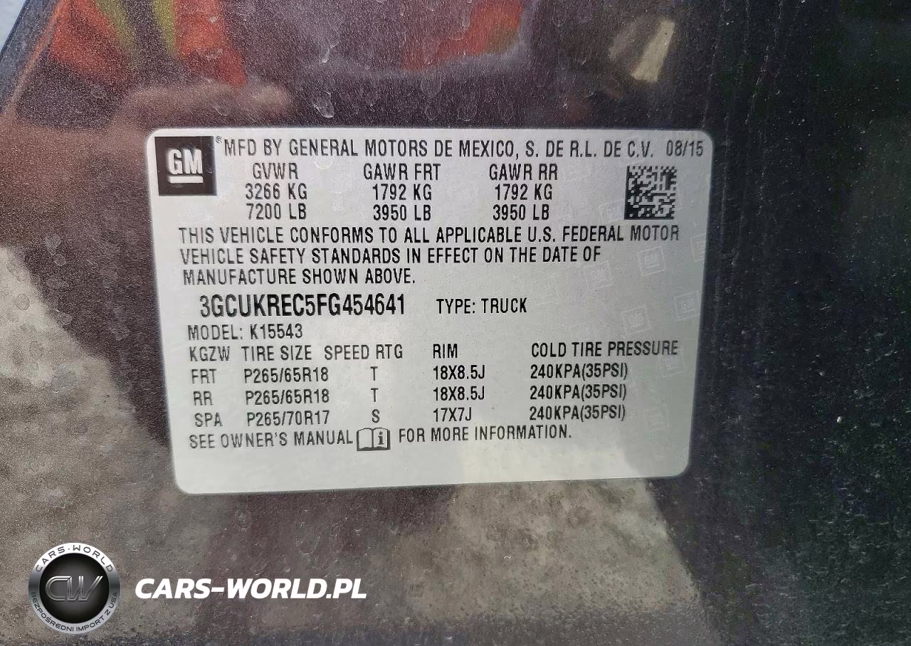 2015 Chevrolet Silverado K1500 Lt VIN:3GCUKREC5FG454641 - 12