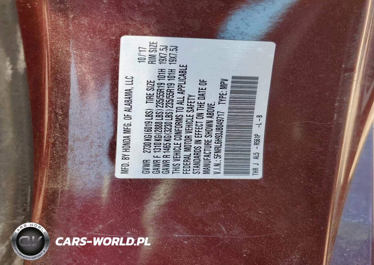 2018 Honda Odyssey Elite VIN:5FNRL6H93JB049717 - 13