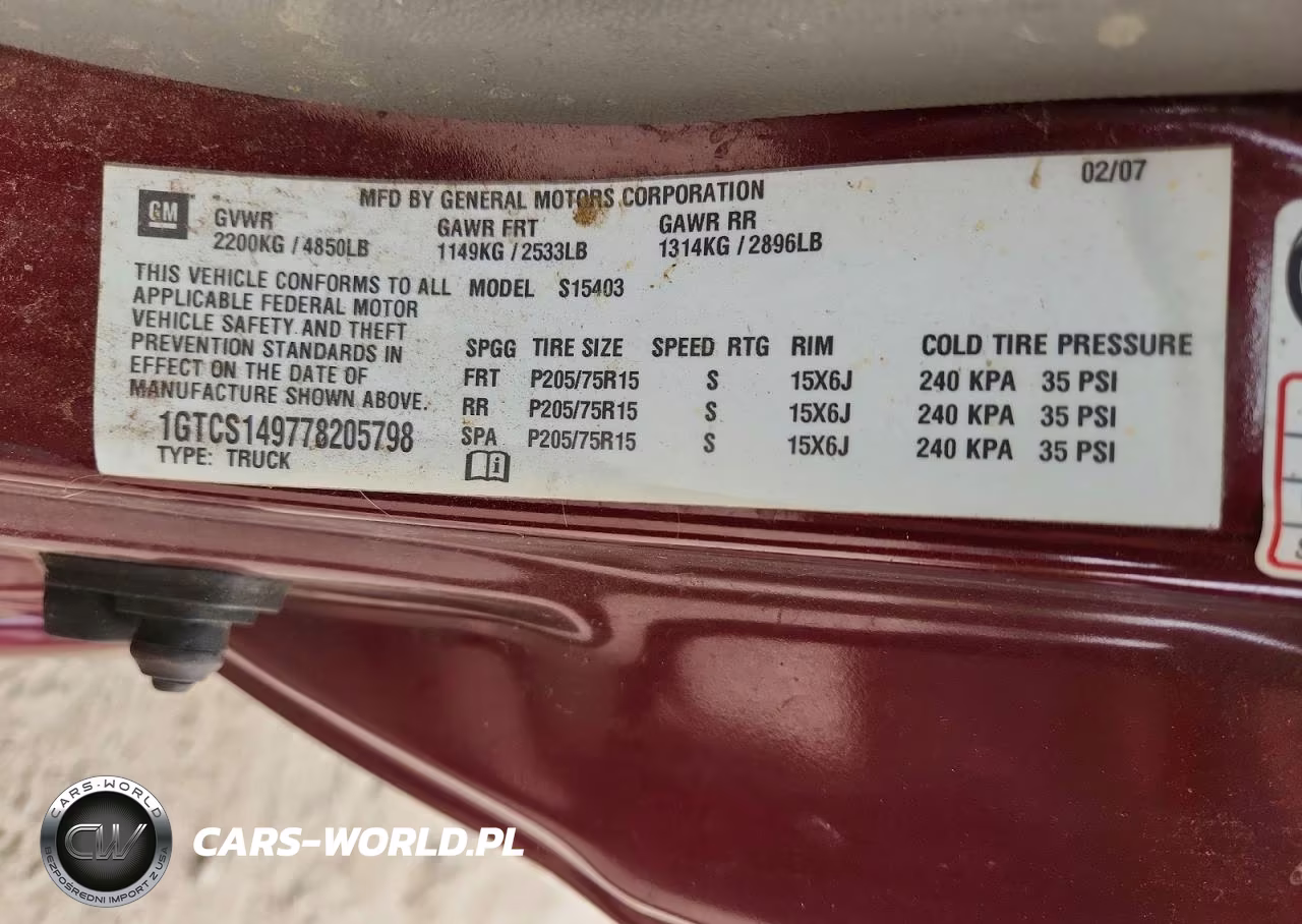 2007 GMC Canyon VIN:1GTCS149778205798 - 12