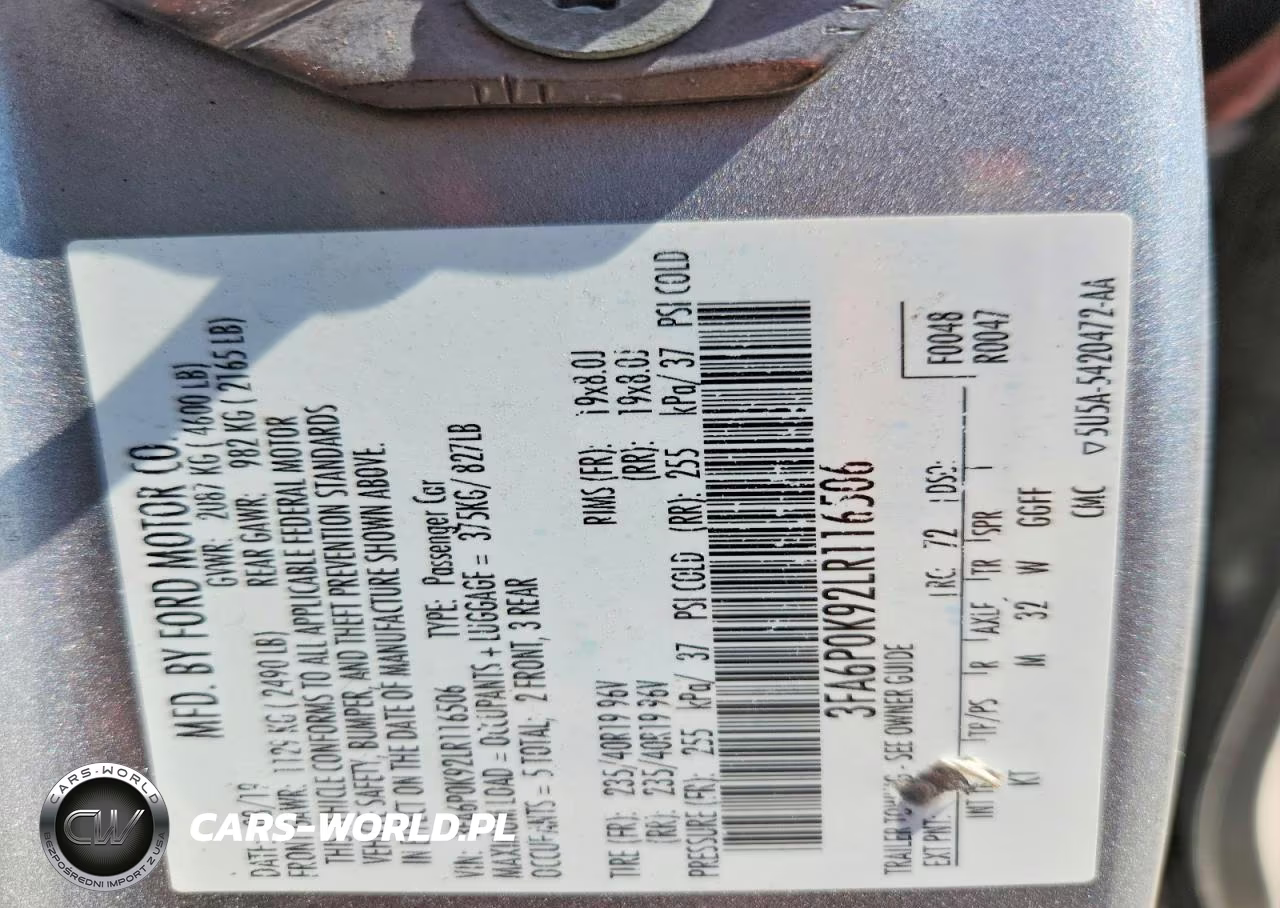 2020 Ford Fusion Titanium VIN:3FA6P0K92LR116506 - 12