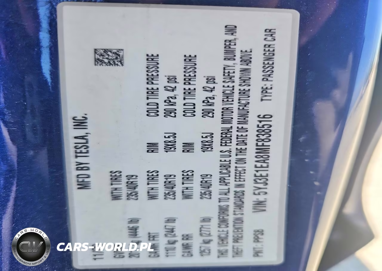 2021 Tesla Model 3 VIN:5YJ3E1EA8MF838516 - 12