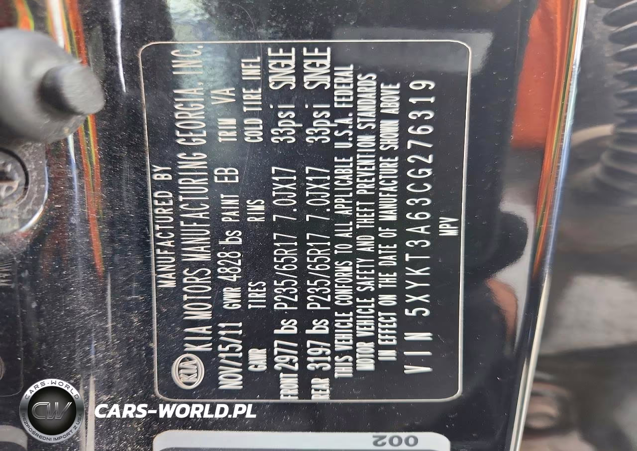 2012 Kia Sorento Lx VIN:5XYKT3A63CG276319 - 13