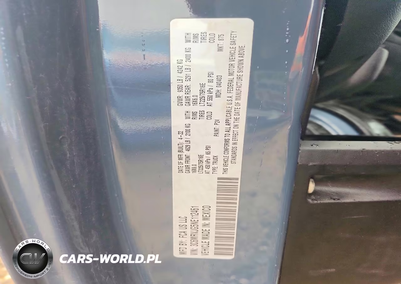 2022 Ram Promaster 3500 Delivery Van VIN:3C6MRVJG5NE112461 - 13