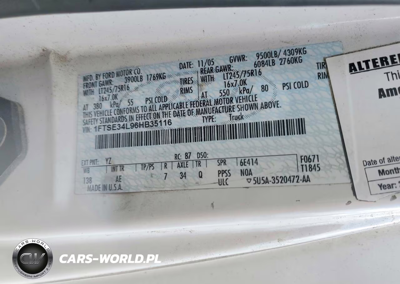 2006 Ford Econoline E350 Super Duty Van VIN:1FTSE34L96HB35116 - 13