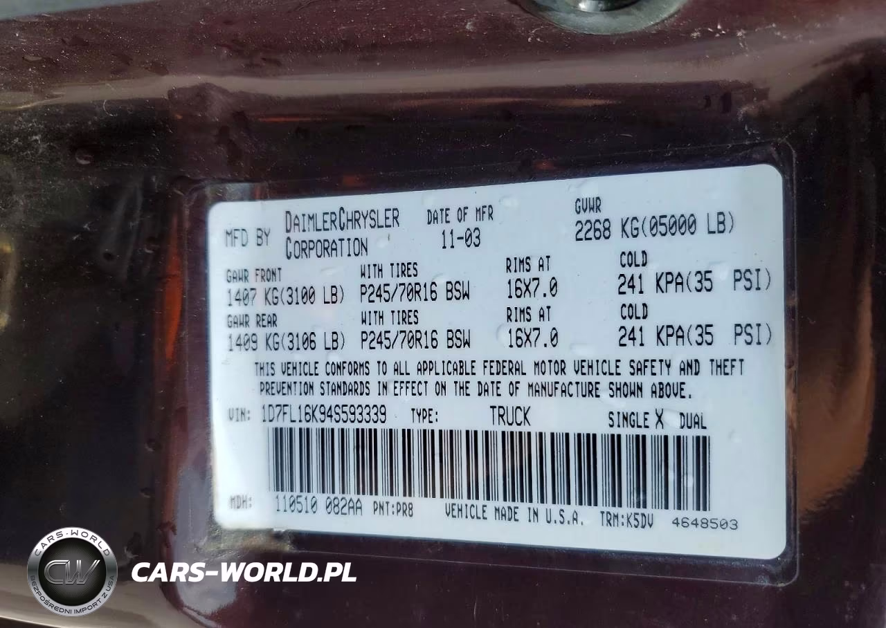 2004 Dodge Dakota Sxt VIN:1D7FL16K94S593339 - 12