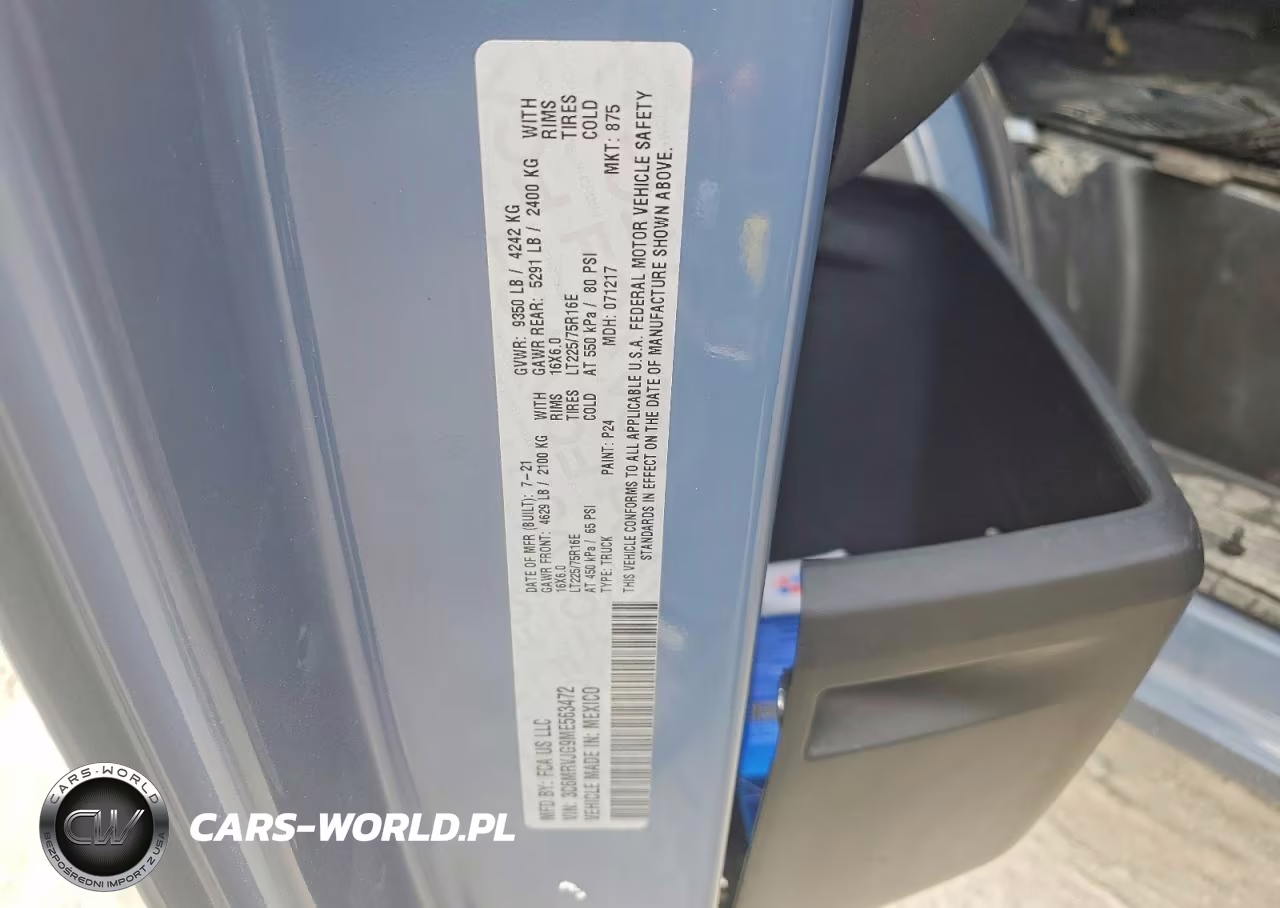 2021 Ram Promaster 3500 3500 High VIN:3C6MRVJG9ME563472 - 14