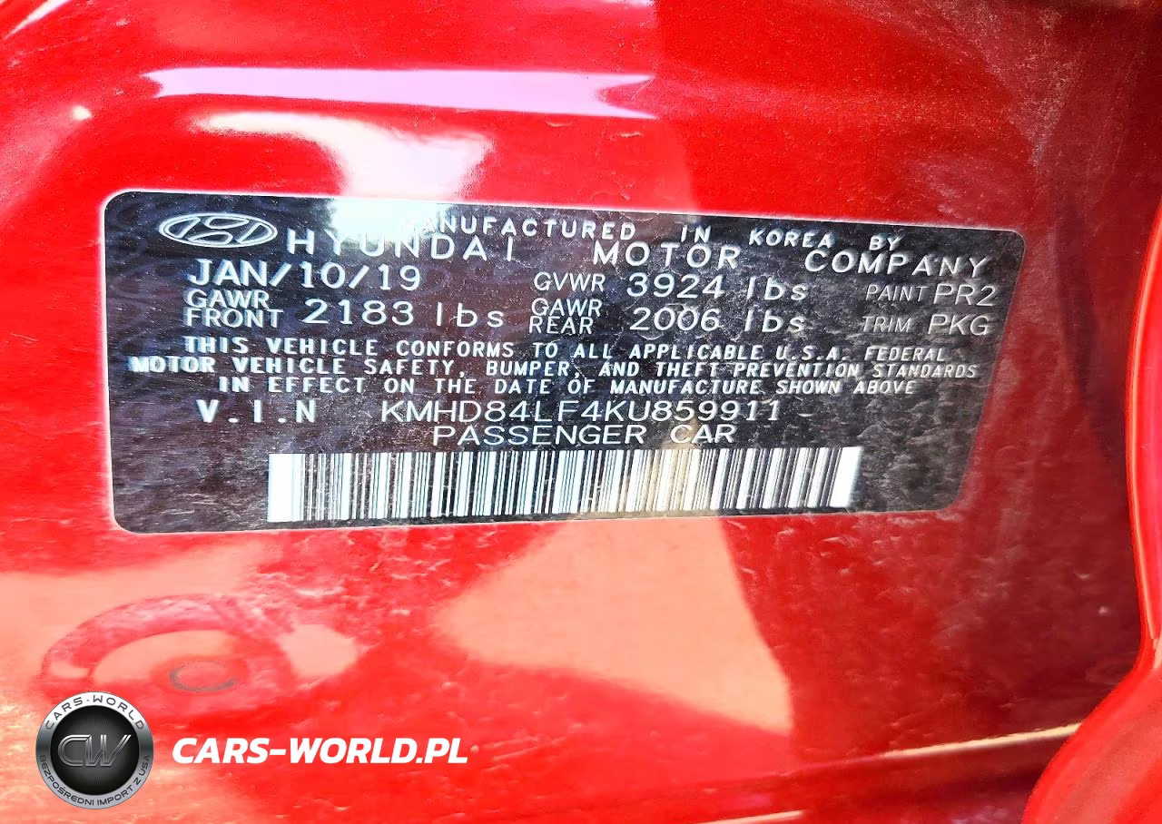 2019 Hyundai Elantra Value Edition VIN:KMHD84LF4KU859911 - 12