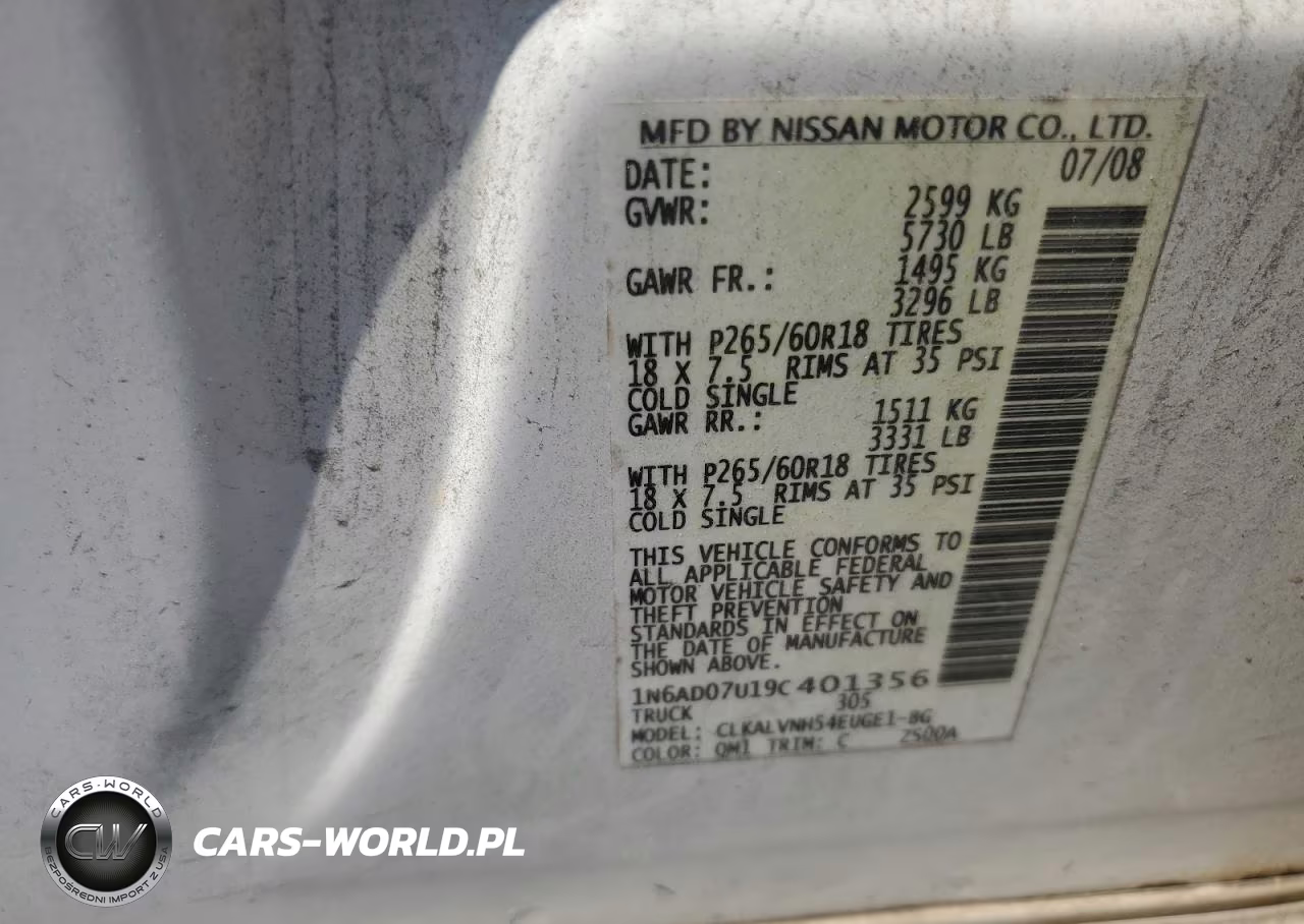 2009 Nissan Frontier Crew Cab Se VIN:1N6AD07U19C401356 - 12