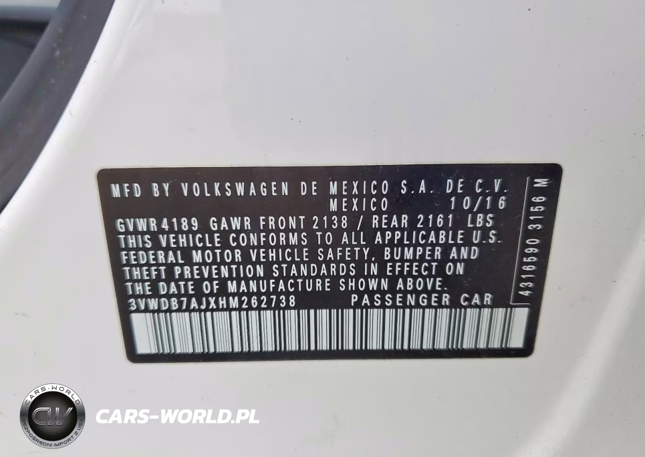 2017 Volkswagen Jetta VIN:3VWDB7AJXHM262738 - 12