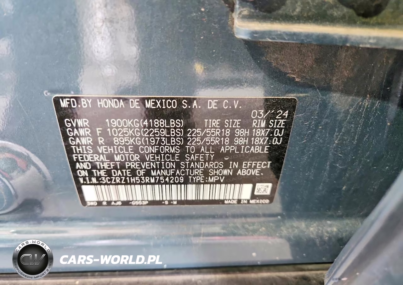 2024 Honda Hr-V Sport VIN:3CZRZ1H53RM754209 - 13