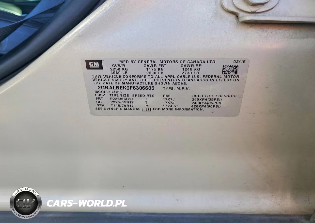 2015 Chevrolet Equinox Lt VIN:2GNALBEK9F6306686 - 13
