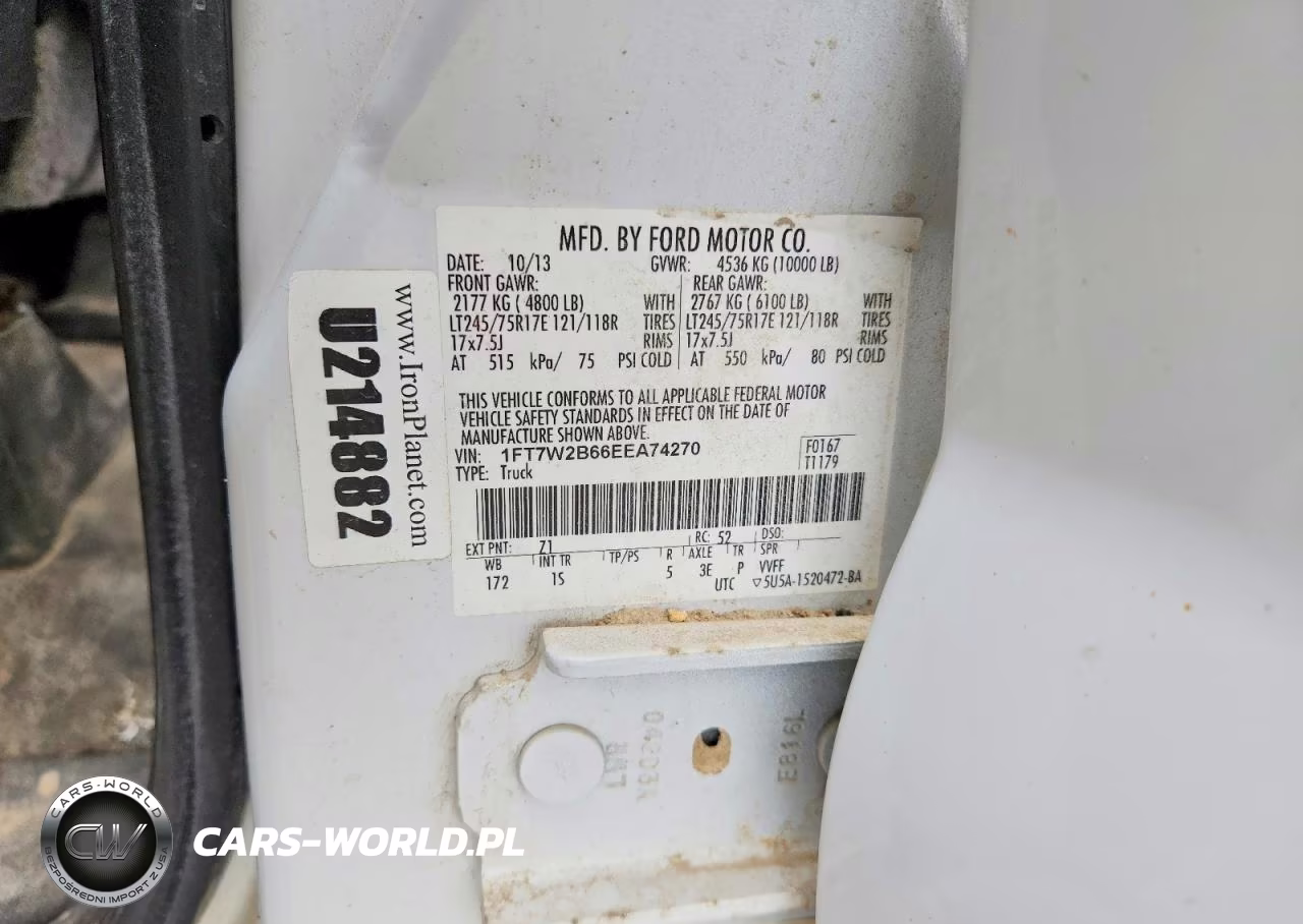 2014 Ford F250 Super Duty VIN:1FT7W2B66EEA74270 - 12