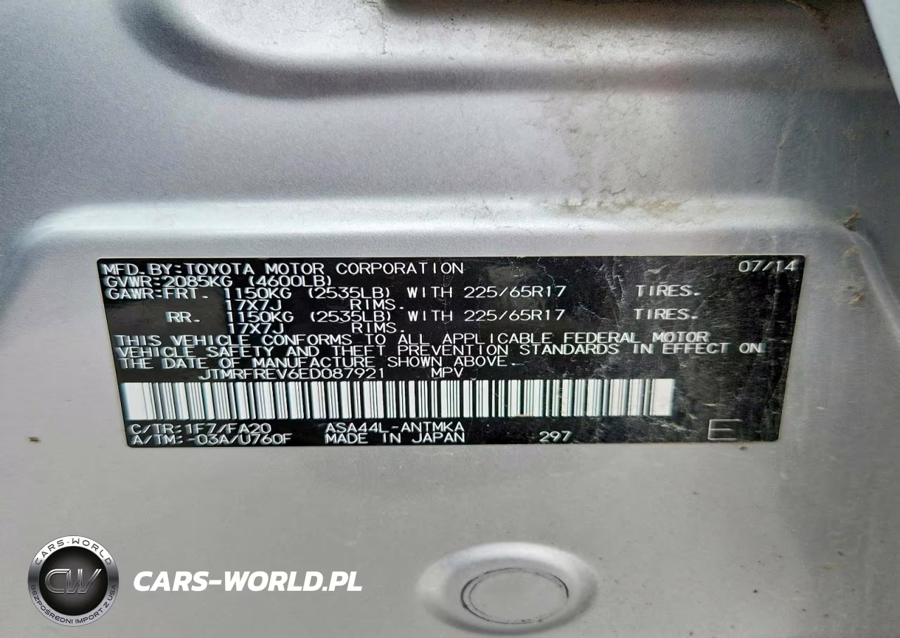 2014 Toyota Rav4 Xle VIN:JTMRFREV6ED087921 - 13