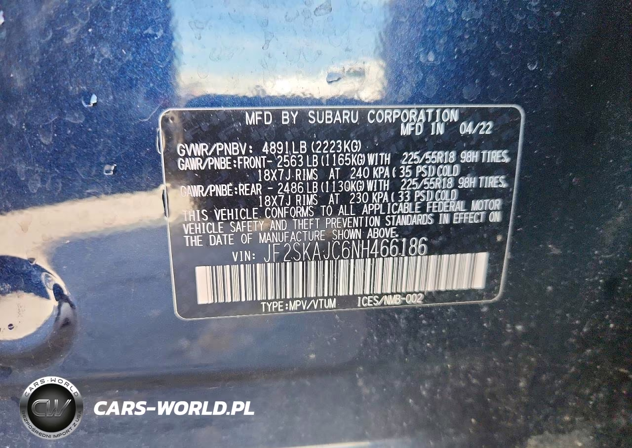 2022 Subaru Forester Sport VIN:JF2SKAJC6NH466186 - 13