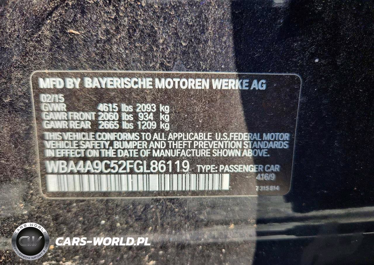 2015 BMW 428 I Gran Coupe Sulev VIN:WBA4A9C52FGL86119 - 12