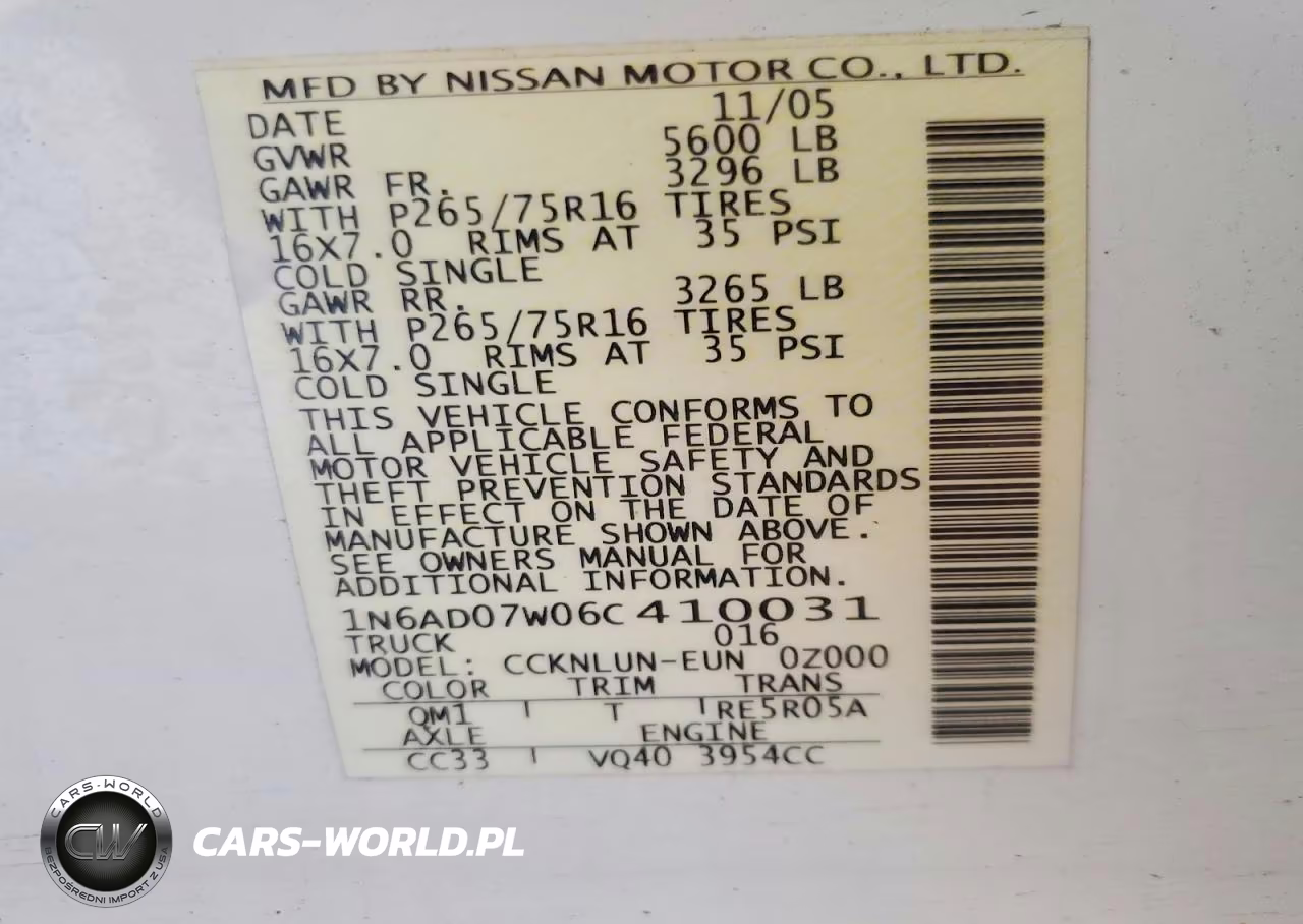 2006 Nissan Frontier Se VIN:1N6AD07W06C410031 - 12