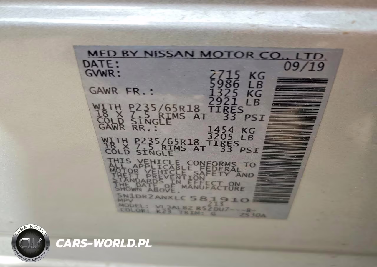 2020 Nissan Pathfinder S VIN:5N1DR2ANXLC581910 - 13