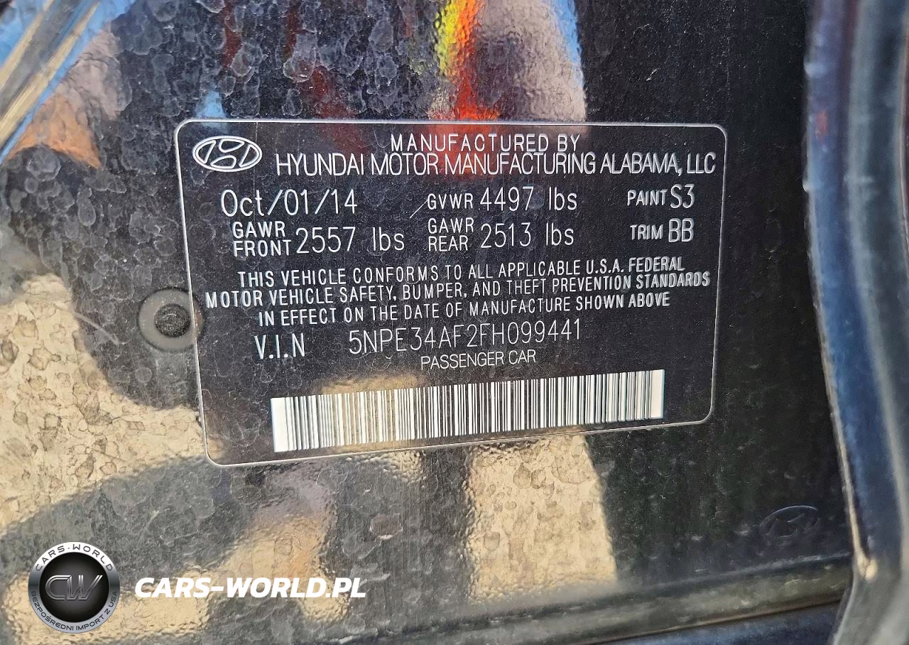 2015 Hyundai Sonata Limited VIN:5NPE34AF2FH099441 - 13