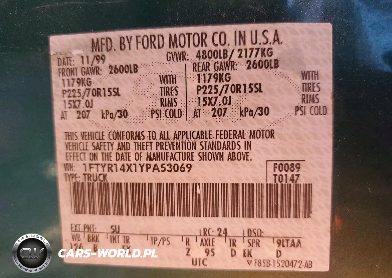 2000 Ford Ranger Super Cab VIN:1FTYR14X1YPA53069 - 12