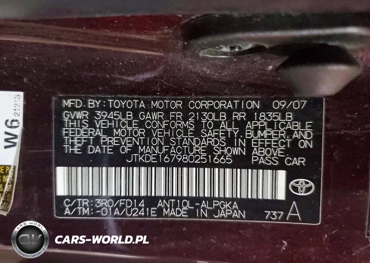 2008 Scion Tc Base VIN:JTKDE167980251665 - 12