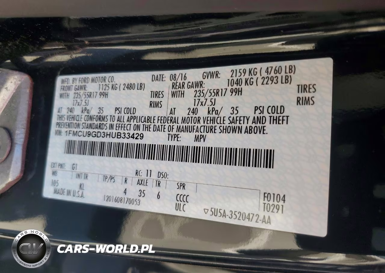 2017 Ford Escape Se VIN:1FMCU9GD3HUB33429 - 13