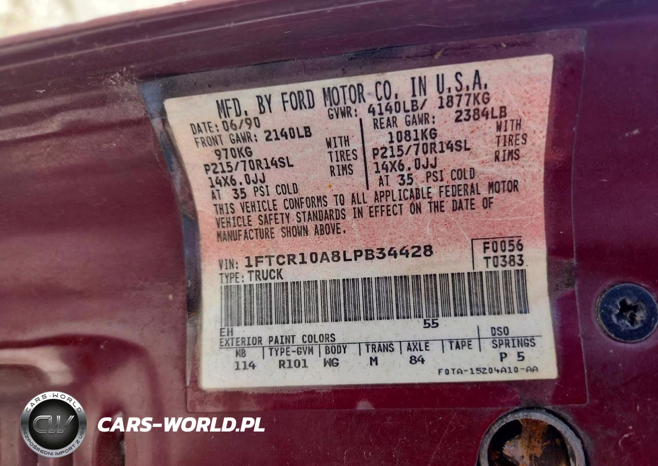1990 Ford Ranger VIN:1FTCR10A8LPB34428 - 12