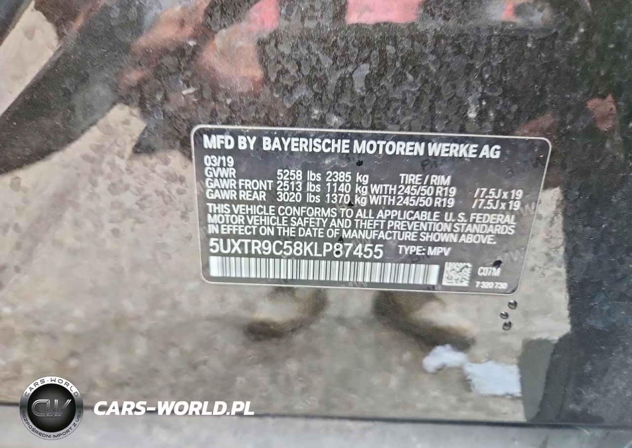 2019 BMW X3 xDrive30I VIN:5UXTR9C58KLP87455 - 13